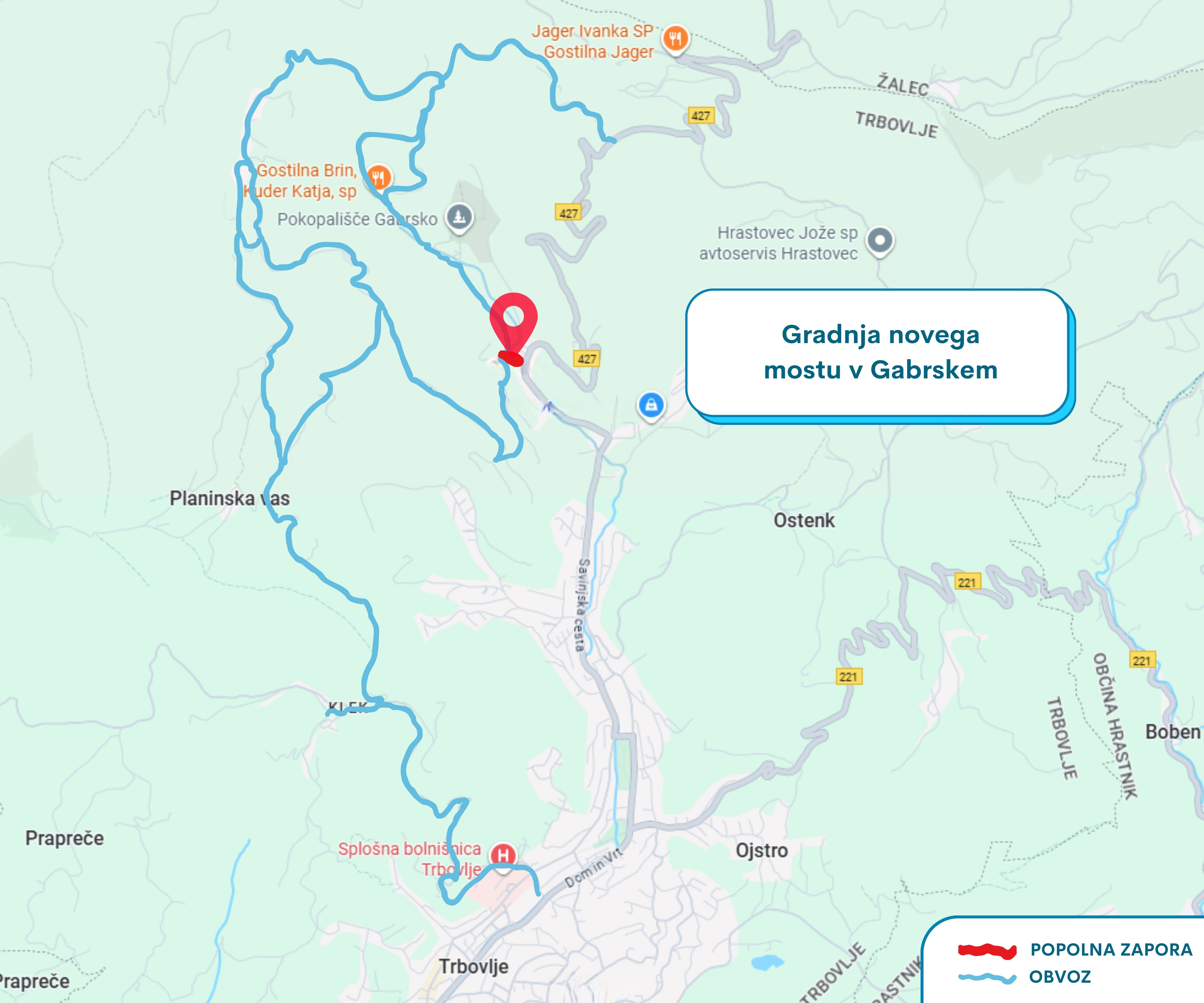 Gradnja novega mostu v Gabrskem